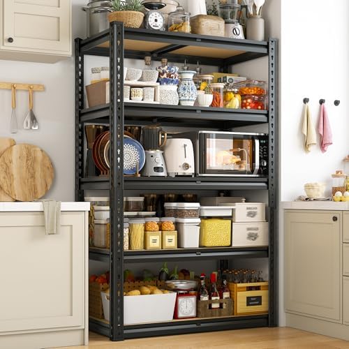 REIBII 2-Pack Garage Shelving, Heavy Duty Storage Rack for Shed Workshop