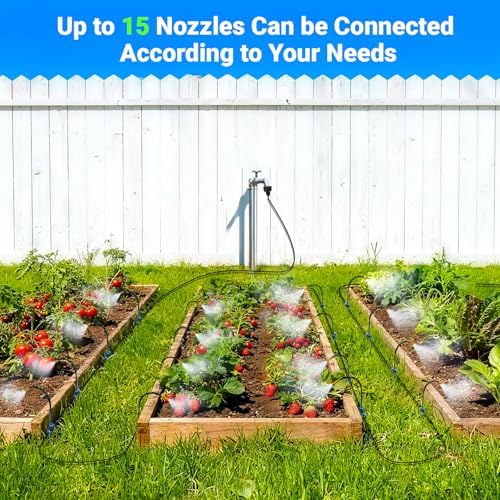 Thiswing 50FT 360° Adjustable Irrigation System for Garden