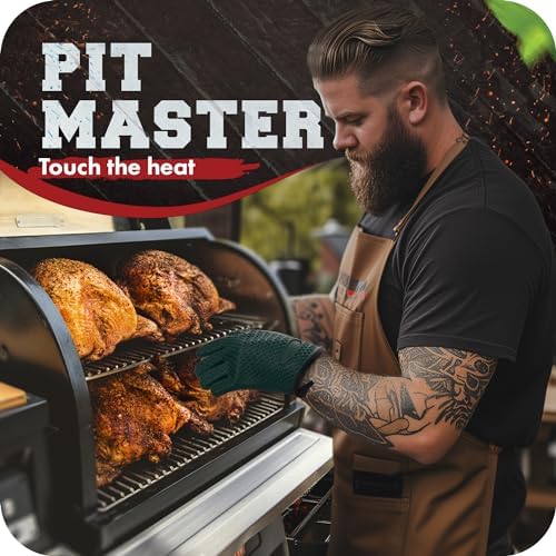 KITCHEN PERFECTION Silicone Smoker BBQ Gloves - Heat Resistant Oven Mitts