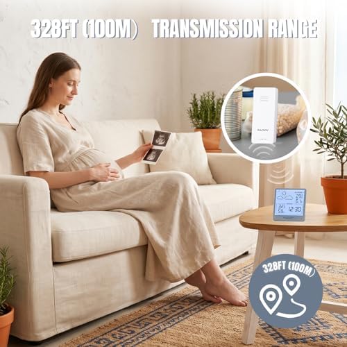 Raddy WF-50T Wireless Weather Station, Grayish Blue Frame