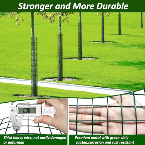 48" Metal Tree Trunk Protector, 4 Pack Mesh Tree Guards Tree Protectors with Zip Ties, Stakes, ExpandableTree Trunk Protector Guard, Tree Protectors from Deer, Mower, Animals(48",4 Pack)