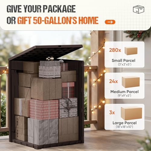 Flamaker 50 Gallon Deck Box, Package Delivery Storage Box for Outside