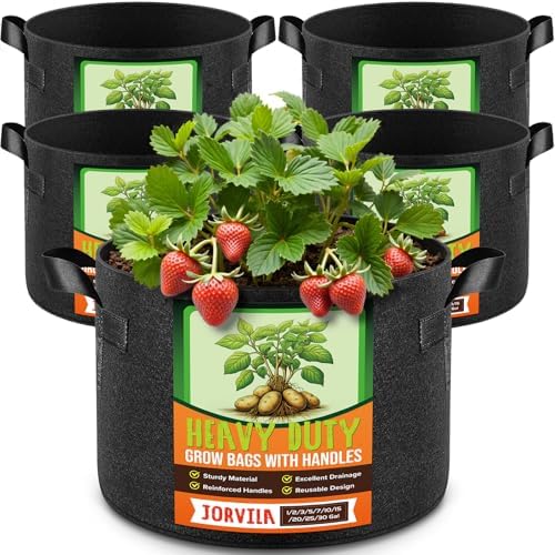 Jorvila 5-Pack 10 Gallon Grow Bags