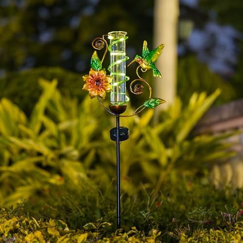 Solar Rain Gauge Outdoor, Hummingbird Rain Gauges