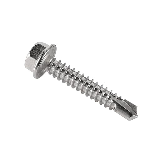 #12 x 5/8" (80 Pack) Hex Washer Head Self Drilling Screws, Self Tapping Sheet Metal Tek Screws, 410 Stainless Steel