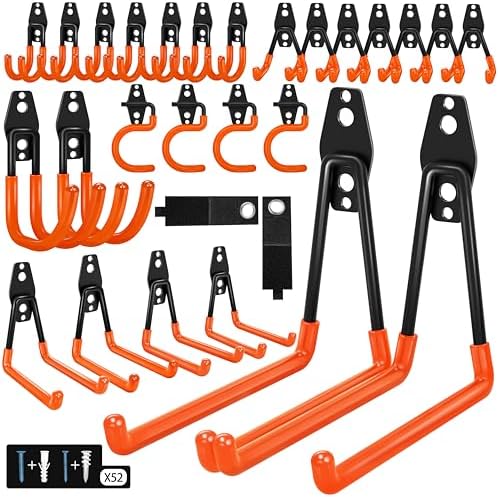 28 Pack Garage Hooks Heavy Duty with Non Slip PVC Coating