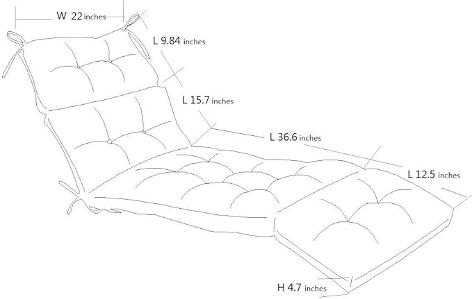 QILLOWAY Indoor/Outdoor Chaise Lounge Cushion,Spring/Summer Seasonal Replacement Cushions. (Sage/Army Green)