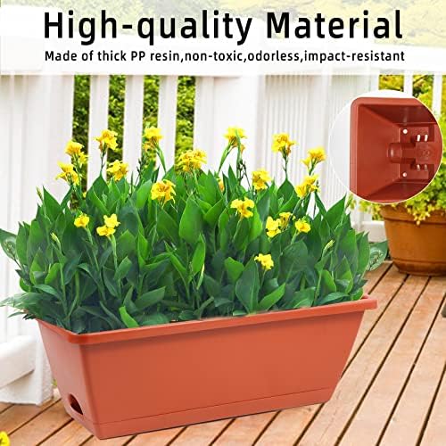 8pcs Window Box Planter,Rectangle Planters Box,Plastic Vegetable Planters