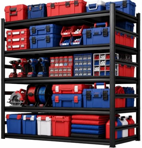 Garage Shelving,2-in-1 Adjustable Storage Shelves with Guard