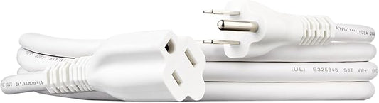 Amazon Basics Extension Cord, 6 Ft, 3 Prong Outlet Extender, Indoor Extension Cord, 13 Amps, 125V, White