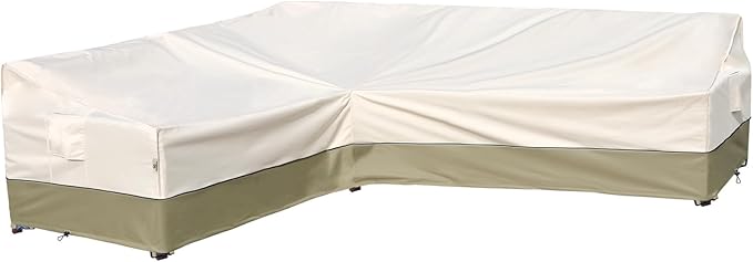 Outdoor Sectional Cover-L-Shaped Patio Furniture Covers Waterproof Rip-Stop Anti-UV 600D Heavy Duty Outdoor Couch Cover with 3 Air Vents, Left-facing, 83''L(104''L)32''D 31''H, Light Green