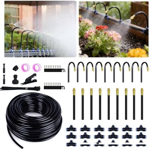 50ft Drip Irrigation System with 18pcs Misting Sprinkler Kit