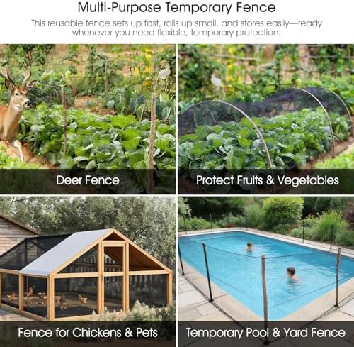 RIFNY Deer Fence, Temporary Fence for Garden Outdoor Yard, 4 x 25 FT