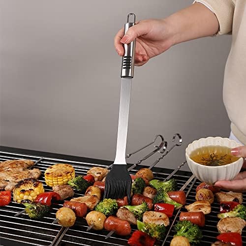 BBQ Grill Tool Set BBQ Grilling Accessories Set 8PC Barbecue Grill Tools Utensils Set for Outdoor with Spatula, Fork, Knife, Brush, Tongs, Seasoning Bottle Grilling Gifts for Men Dad