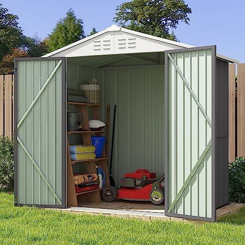 Patiowell 6x4 FT Outdoor Storage Shed, Metal Outdoor Sheds with Vents&Lock