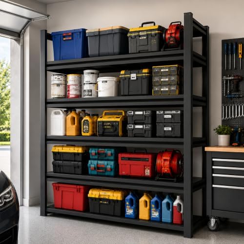 SAWJEC 72" H Garage Shelving Unit, 48" W x 24" D Heavy Duty Rack
