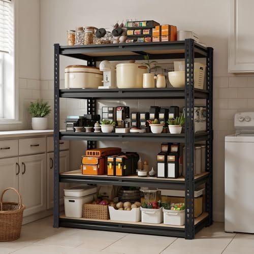 2 Pack Storage Shelves Heavy Duty, Garage Shelving Units, 2400LBS