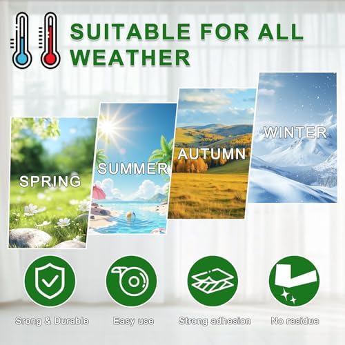 Qoqooice Transparent Window Weather Sealing Tape 2 in x 35 Yards Weather Stripping Residue Free Clear Window Draft Isolation Sealing Film Tape for Windows and Doors Gaps