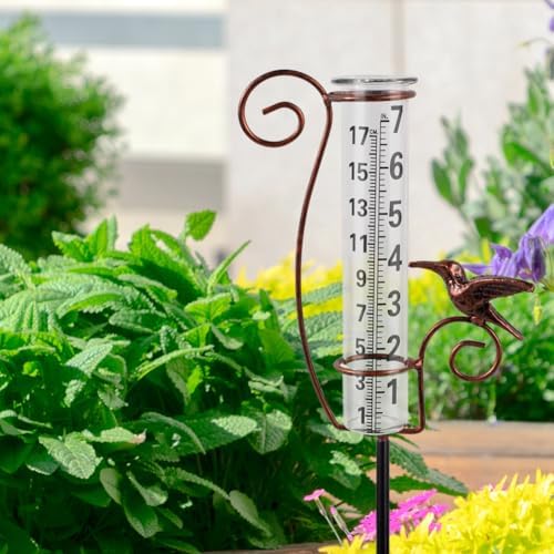 Rain Gauge Outdoor with 7 Inch Glass Tube