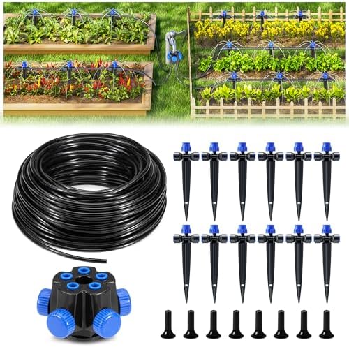 HIRALIY 50FT Drip Irrigation Kit for Small Gardens