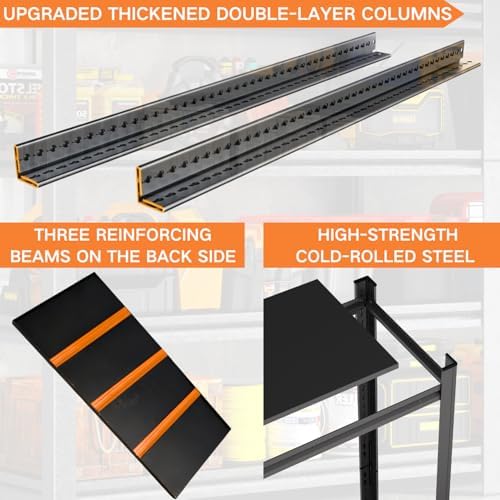 Garage Shelving, Heavy Duty Storage Shelves, Adjustable Boltless Units