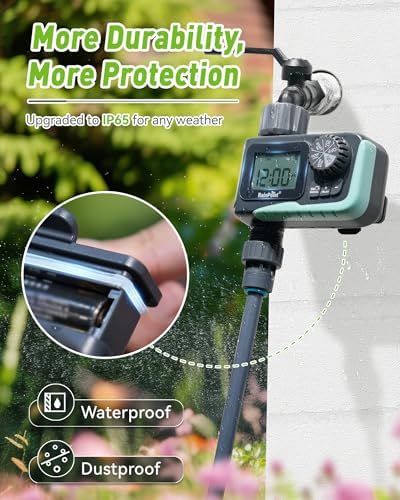 RAINPOINT Sprinkler Timer Outdoor, Water Timer for Garden Hose, Programmable Watering Irrigation Timer with Rain Delay/Manual(Plastic)