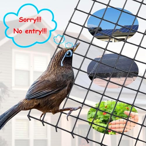 Solar Panel Bird Guard Mesh 6In x100 Ft 70 Fasteners Solar Critter Guard Solar Panel Pigeon Guard Bird proofing Solar Panel Bird mesh PVC Coated Galvanized net Pigeon Deterrent