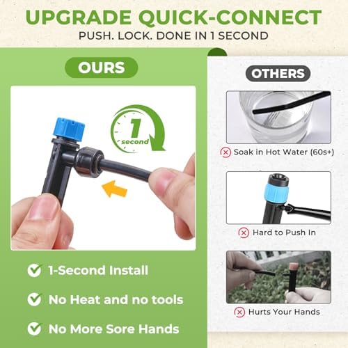 HIRALIY 200FT Drip Irrigation Kit for Garden Watering