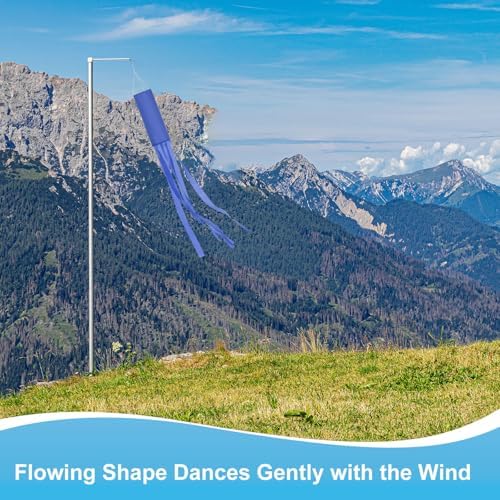 M METERXITY 1-Pack Windsock Flag, Colorful Wind Socks for Garden/Yard/Patio/Home Decor, Spring Summer Fall Winter Outdoor Hanging Decoration [59 in / 150cm, Blue]