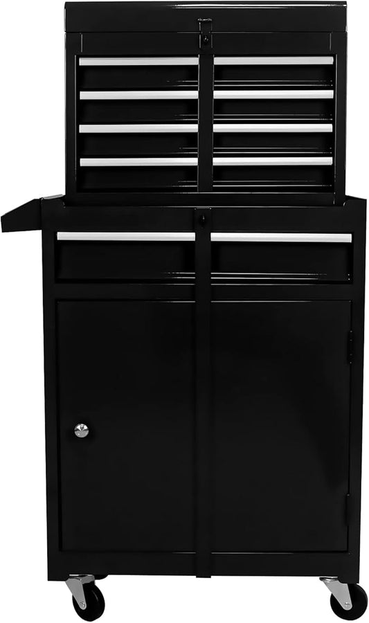 5 Drawer Rolling Tool Chest,Tool Storage Cabinet & Tool Box Cart with Wheels, Big Tools Removable Tool Box Combo,Tools Storage Boxs,Tools Case for Garage Warehouse Workshop (Black)
