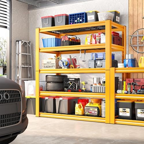 REIBII Orange Garage Shelving 2-Pack Heavy Duty Storage Shelves for Pantry