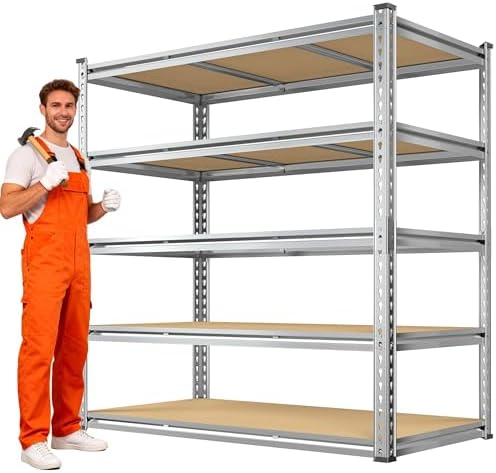 Galvanized Garage Shelving,3100LBS 5-Tier Metal Storage Rack