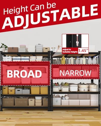 PrimeZone 3250 LBS Heavy Duty Garage Storage Shelves, 5 Tier Metal Shelf