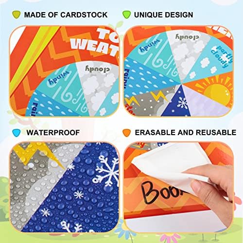 Spakon 103 Pieces Weather Chart Bulletin Board Set for Classroom Dress Weather Chart for Preschool Decoration Seasonal Bulletin Board Cutout Set for 100th Day of School Wall Decor (Nice Style)