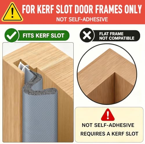 Litaibai 60 ft Kerf Weather Stripping Door Seal for Exterior Doors, Gray