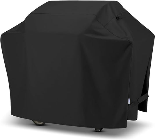 SunPatio BBQ Grill Cover 70 Inch, Outdoor Heavy Duty Waterproof Barbecue Gas Grill Cover, Fade Resistant, All Weather Protection Compatible for Weber Charbroil Kenmore Brinkmann and More, Black