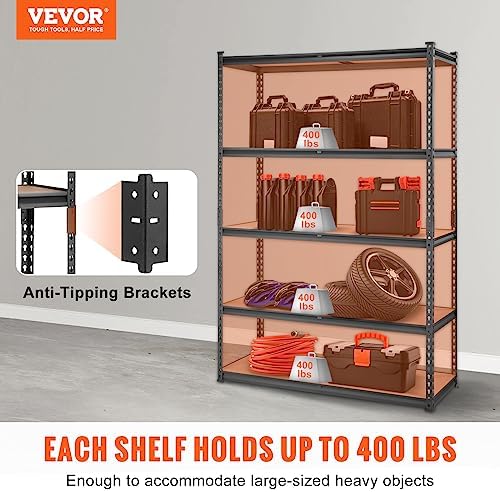 VEVOR Storage Shelves 5-Tier Adjustable 2000 lbs 48"x18"x72" Shelving Unit
