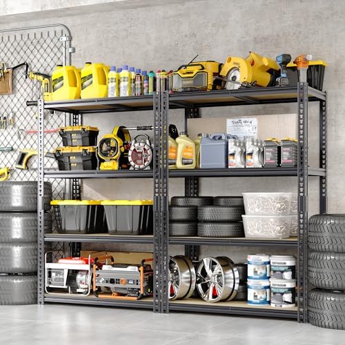 Heavy Duty Garage Storage Shelves, 4-Tier Adjustable Storage Shelving Unit