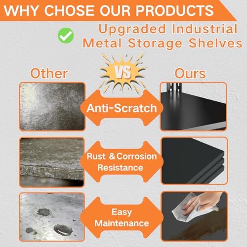 Garage Shelving, Heavy Duty Storage Shelves, Adjustable Boltless Units