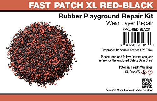 Poured-in-Place Surfacing Repair Kit Fix Rubber Playground (Red/Black, XL)