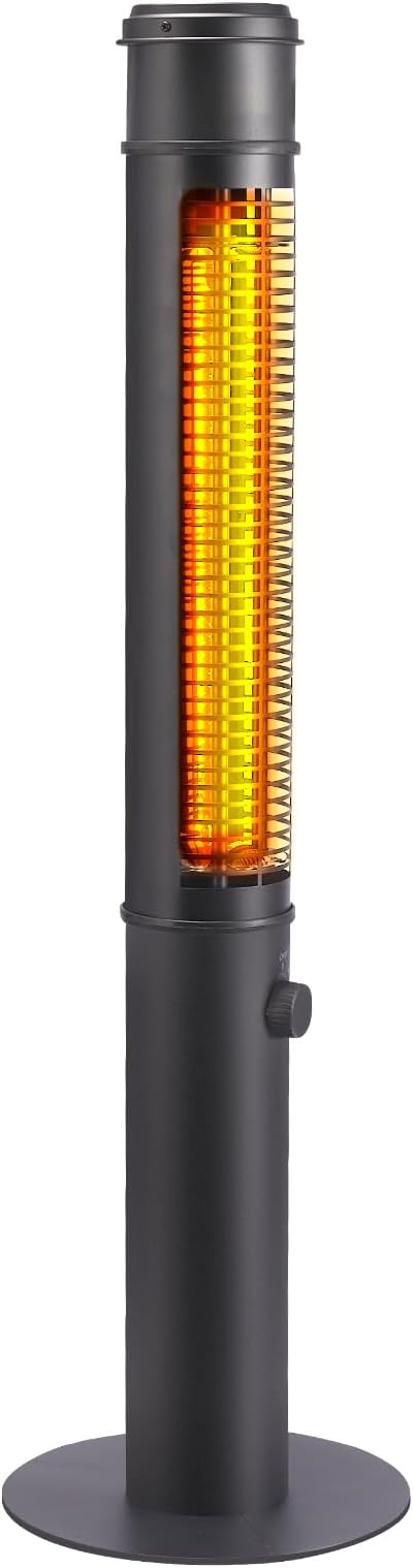 Electric Outdoor Heater for Patio, 1500W 40" Large Standing Space Infrared Heaters for Indoor Outdoor Use, Carbon Fiber Radiant Tower Heater for Yard, Garage, Home