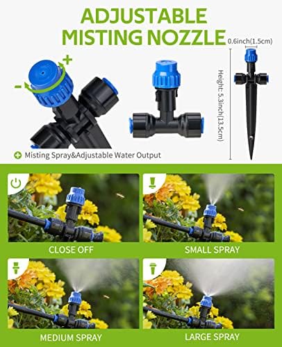 HIRALIY 118FT Drip Irrigation Kit, Quick-Connect Garden Watering System