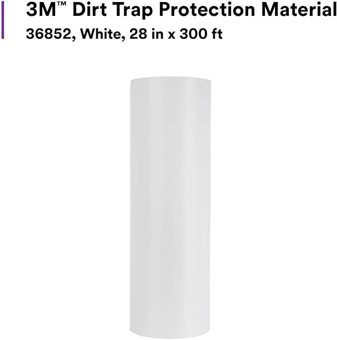 3M Dirt Trap Protection Material 36852, White Color, Nonwoven, Overspray Protection, Traps Dust And Debris, Clean, 28 in x 300 ft