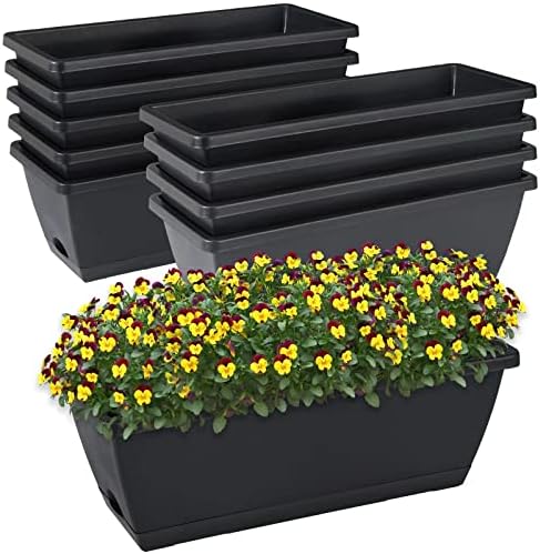 Window Box Planter,10Pack Plastic Vegetable Flower Planters Boxes