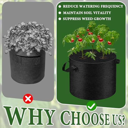 3Pack 10Gallon Grow Bags with Planting Holes,Planting Bags, Plant Grow Bags