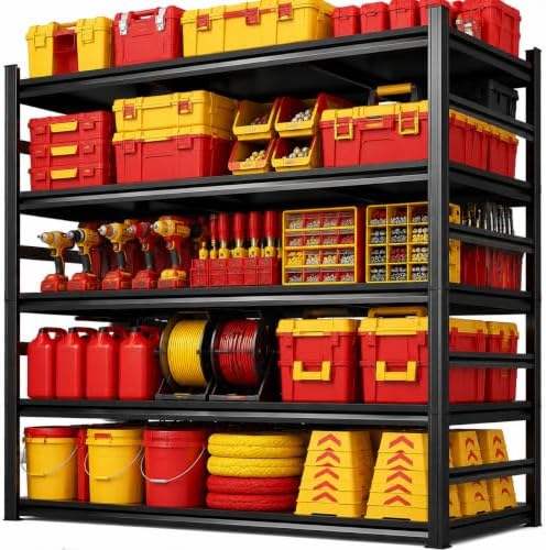 Garage Shelving, 3300 LBS Storage Shelves with Side Guard