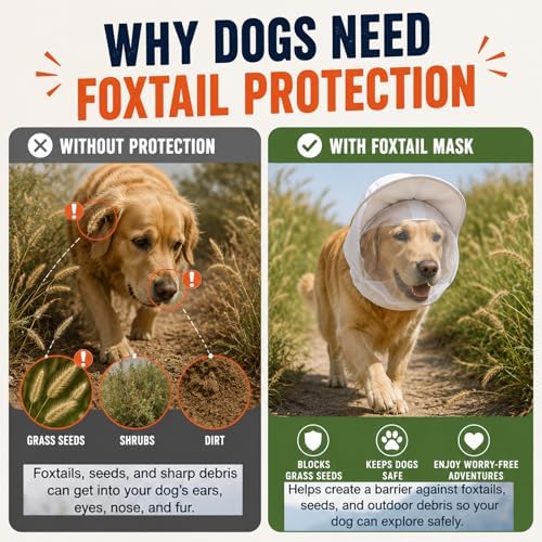 Dog Outdoor Protection Mask, Breathable Adjustable Mesh Head Guard for Small and Medium Dogs, Face Cover for Hiking, Camping and Travel