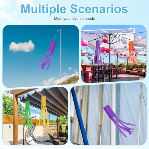 M METERXITY 1-Pack Windsock Flag, Colorful Wind Socks for Garden/Yard/Patio/Home Decor, Spring Summer Fall Winter Outdoor Hanging Decoration [39.4 in / 100cm, Purple]
