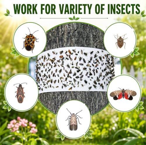50 Rolls Spotted Lantern Fly Tree Trap, 30 ft Each, Outdoor Ant Trees Wrap
