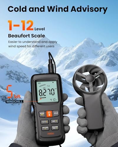 Split Anemometer with Data Storage for HVAC Drone Sailing Hunting